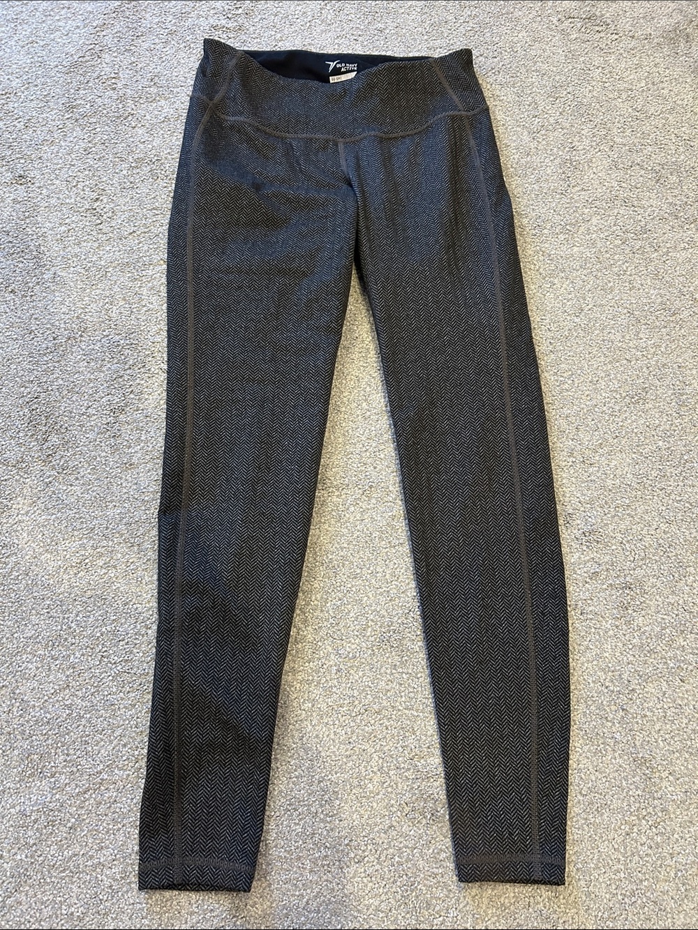 Black and Gray Herringbone Leggings